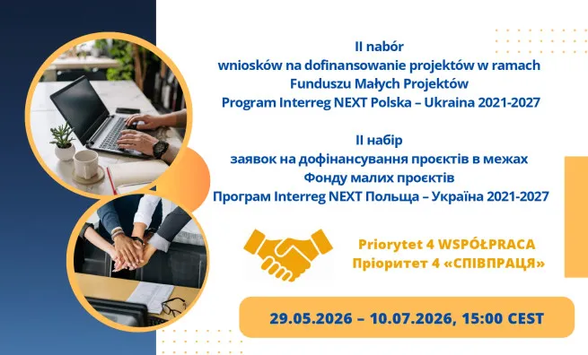 II nabór wniosków w ramach priorytetu 4. WSPÓŁPRACA Funduszu Małych Projektów Programu Interreg NEXT Polska – Ukraina 2021-2027